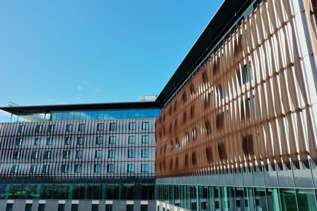 Timber fins on Courtyard by Marriott
